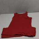 Qaffier Women's Mini Dress Summer Tank Dress Ribbed Crew Neck Sleeveless Basic Bodycon Mini Dresses, Size L, Red