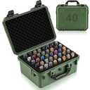 Bucherry 40 Folding Knife Case Waterproof Pocket Knife Holder Hard Sided Knives Storage Box Lockable Protective Travel Storage Organizer for Folding Knives Collection, Green