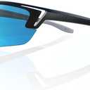 Bloomoak Sport Golf Sunglasses,Wrap UV400 Protection/Vented Frame Prevent Fogging/Superior Visual Clarity to Find Ball (Blue - 12% Vlt - for Sunny Conditions)