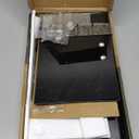 Universal Swivel TV /Table Top TV Stand for 19 to 43 inch TVs with 90 Degree Swivel, 4 Level Height Adjustable, Heavy Duty Tempered Glass Base, Holds up to 99LBS HT02B-001