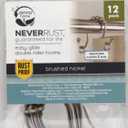 Zenna Home Easy-Glide Double Roller Shower Curtain Hooks - Brushed Nickel