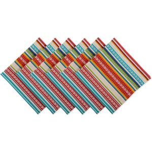 DII Cotton Napkin Set Machine Washable Everyday Basic, 20x20, Baja Stripe, 6 Count