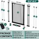 Fairy Baby 40.5" Extra Tall Baby Gate No Drill, 29.6"-40.5" Extra Wide Wide Dog Pet Gate Indoor, Metal Pressure Mounted Safety Child Kid Gate, Auto Close Pet Cat Proof Gate for Stairs Doorway, Black