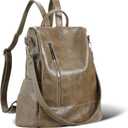Women Backpack Purse PU Leather Anti-theft Casual Shoulder Bag Fashion Ladies Satchel Bags, Medium