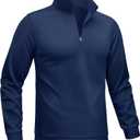 TACVASEN Men's Quarter Zip Pullover Sweatshirts Lightweight Fleece Lined Thermal Sweatshirts 1/4 Zip Golf Sweaters (Blue, M)