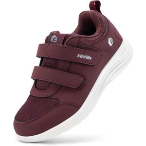 FitVille Diabetic Shoes for Women Wide Width Lightweight Comfortable Extra Wide Walking Shoes Womens Diabetic Shoes with Adjustable Strap, Size 8.5