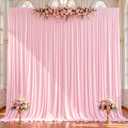 2 Panles Baby Pink Backdrop Curtains - Wrinkle Free Fabric Backdrop Curtain for Photoshoot, 10FT Wedding Party Photo Backdrop Drapes for Birthday Baby Shower Photography Stage Background Decorations