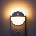 2 Pack Plug in Night Light with Motion Sensor and Dusk to Dawn Sensor, Stepless Dimming, Warm White LED Nightlight with 3 Lighting Ways for Bathroom, Bedroom, Kitchen, for Kids, Adults