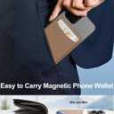 Miroddi for Magsafe Wallet, Magnetic Card Holder for iPhone 17/16/15/14/13/12 Series, Leather Magnet Phone Wallet Fit 4 Cards 3 Cash, Ultra-Thin, RFID Blocking, Brown