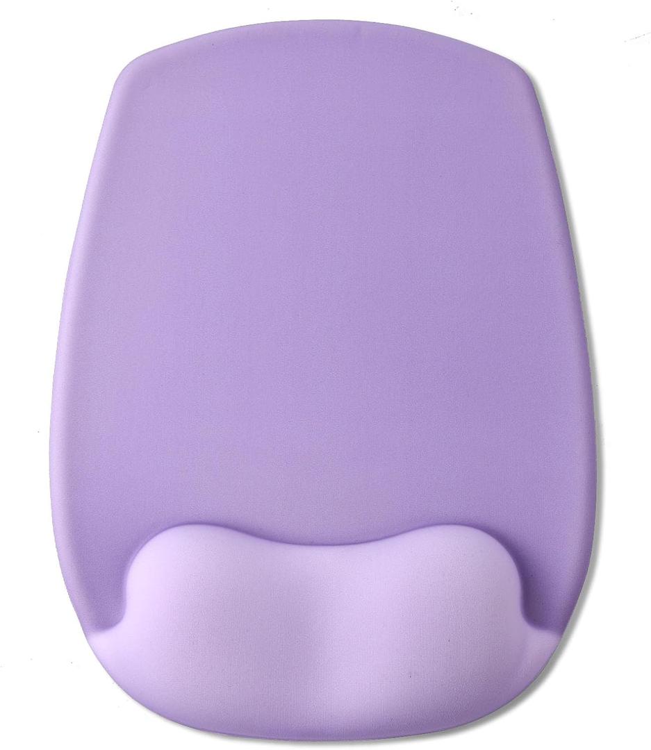 Mouse Pad with Wrist Rest Support, Ergonomic Mousepad with Comfortable Gel Cushion, Gaming Mouse Pad with Smooth Lycra Surface & Non-Slip PU Base, for Home Office Computer Laptop, Purple