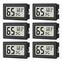 6-Pack Mini Hygrometer Indoor Humidity Meter, Mini Digital Thermometer Humidity Gauge Meter, Indoor Thermometer Hygrometer Monitor Fahrenheit () for Reptile Thermostat, Jars Reptile, Fridge