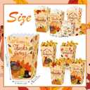ZHUIGUANGZE 12 Pack Thanksgiving Treat Popcorn Boxes Small Foldable Fall Goodie Bags Turkey Pumpkin Leaf Design Candy Package Wrapping for Thanksgiving Autumn Harvest Festival Party Favors
