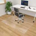 Clear PVC Table Protector Square 48x48 Inch Waterproof Vinyl Crystal Table Protector 4 Foot Wipeable Plastic Non-Slip Desk Pad Mat Children Painting Table Cover Mat Office Desktop Topper Easy Clean