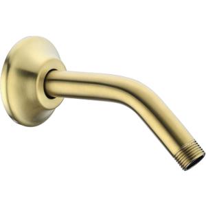 BESTILL Wall Mounted 6 Inch Shower Head Arm, Shower Arm and Flange Included, Brushed Gold