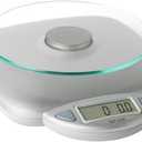 Taylor 11LB Capacity Digital Glass Top Kitchen Scale with LCD Display, Weight in Grams and Ounces for Baking, Cooking, and Meal Prep, Silver