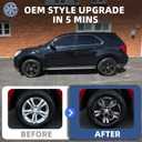 17 Inch Black Wheel Skins Compatible with 2010-2017 Chevrolet Equinox, Fits OEM 17" Factory 5 Double-Spoke Alloy Wheels #23406147, OEM Style Snap-On Wheel Covers 4-Pack