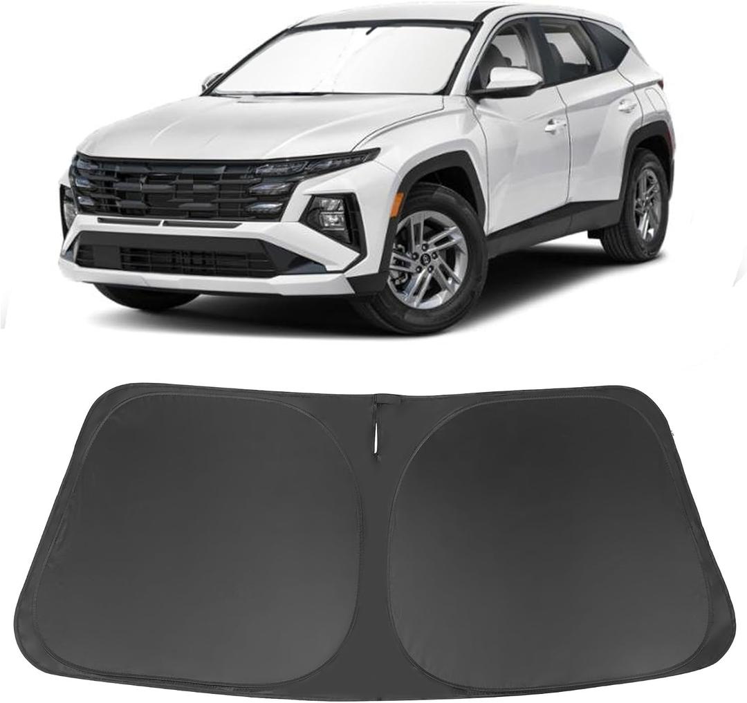 Windshield Sun Shade Custom Fit for 2022 2023 2024 2025 2026 Hyundai Tucson Accessories Foldable Sunshade Sun Blocker Protect Car from Sun Rays & Heat Damage Keep Car Cooler
