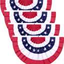 4 Packs American Flags USA Buntings 2x4 Feet for Outside 250th Anniversary Celebration, Memorial Day, 4th of July Decorations Outdoor, Patriotic Decor, Presidents Day, Fourth of July Independence Day Porch Banners (4pcs, 2x4 Feet)