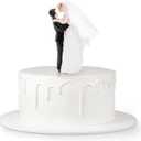 Eorbow 5.5" Bride Groom Wedding Cake Topper, Resin Couple Statue Decorative Figurine, Vintage Cake Toppers for Anniversaries, Engagement Parties, Bridal Showers, Wedding Cake Decoration