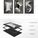 3 Piece Framed Black and White Abstract Wall Art for Living Room, Large Modern Minimalist Geometric Picture Prints Paintings, Bright Style Luxury Artwork for Bedroom Dining Room Wall Decor 20x30 Inch