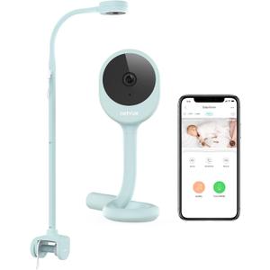 NETVUE Peekababy Baby Camera with Wireless Audio, Adjustable Crib Mount Monitor, Works via 2.4GHz Wi-Fi for Wide Coverage & Stable Connection, Smart App, Two-Way Talk (Blue)