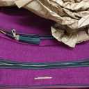 Steve Madden Designer Luggage - Checked Large 28 Inch Softside Suitcase - Expandable for Extra Packing Capacity - Lightweight Bag with Rolling Spinner Wheels (Peek-A-Boo Purple)