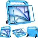 BMOUO Kids Case for iPad Air 11 inch M3 (2025)/M2 (2024), iPad Air 5th/4th Generation Case 10.9" (2022/2020), Shockproof Convertible Handle Stand iPad Air 11" M3/M2/Air 5th/4th Gen Case, Blue