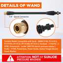 JOEJET Pressure Washer Wand Replacement with 5 Spray Pressure Washer Nozzle Tips, 16 Inch, Compatible with Ryobi Pressure Washer Gun, 2000 PSI