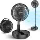 F9 Portable Fan, 10000mAh Rechargeable Battery Powered for Travel Sleeping Camping Bedroom Outdoor, Cordless Floor Desk Fan, Oscillating Folding USB Fan with Remote, 4 Speed, Timer, 7.7" (Without Case & Charger)