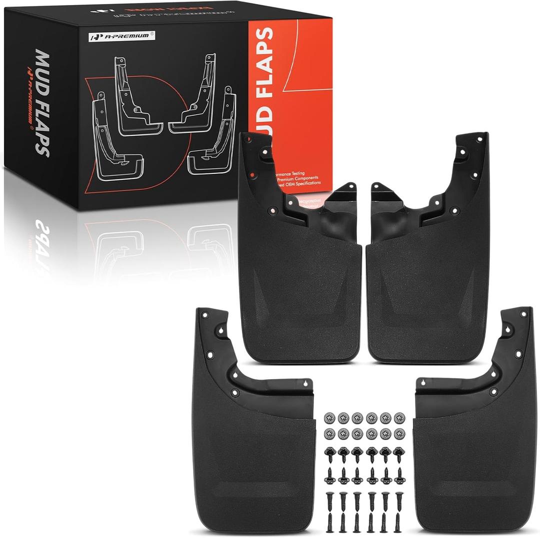 A-Premium Mud Flaps Compatible with Toyota Tacoma 2005-2015, No Drilling Required Mud Guards with Hardware Accessories, Set of 4 Front and Rear