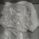 SWOMOG Long Sleeve Pajamas Set Silk Satin Sleepwear Button Down Pjs Loungewear with Pocket, Medium, White