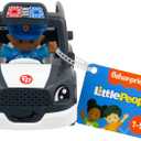 Fisher-Price Little People Toddler Toys Police Car Push-Along Vehicle & Figure for Pretend Play Preschool Kids Ages 1+ Years
