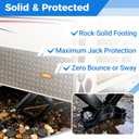 RV Stabilizer Jack Pads 4 Pack- Double Hole Design RV Leveling Scissor Jack Blocks, Sturdy Solid Rubber Protection Foot with Thickened Non-Slip Base for 8.75"-9.5" RV Stabilizer Jack
