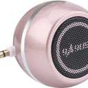 Mini Portable Speaker with 3.5mm Aux Input Jack, 3W Mobile Phone Line-in Speaker for iPhone iPad iPod Tablet Cell Phones, Gifting for Girls/Kids, Rose Gold