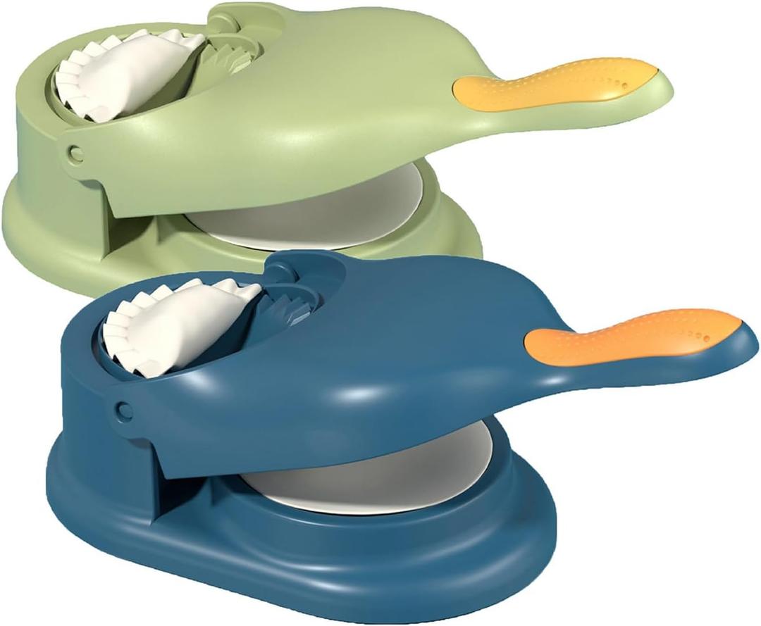 365Home【Upgrade】2-Pack 2 in 1 Dumpling Maker Press, Dumpling Skin Maker Machine, Empanada Maker Press, Multifunctional DIY Manual Dumpling Press Mold Set (Blue, Green)