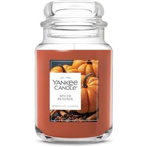 Yankee Candle Spiced Pumpkin, Fall Scented Candle, 22oz Large Jar with up to 150 Hour Burn Time, Giftable
