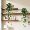 Fake Plants 2Pcs Faux Ivy Plants Potted Indoor Artificial Hanging Plants Realistic Hanging Fake Greenery Table Desk Bathroom Office Bedroom Living Room Shelf Modern Farmhouse Decor Intdoor