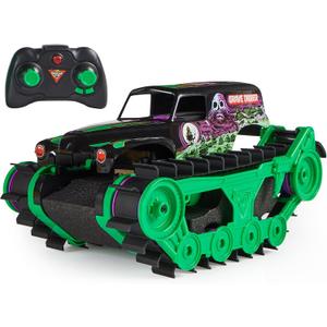 Monster Jam Grave Digger Trax All-Terrain RC Toy Truck, 1:15 Scale