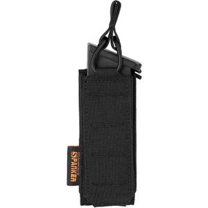 EXCELLENT ELITE SPANKER Tactical Open Top Pistol Mag Pouch Single Molle Magazine Pouch for Glock M1911 92F 9mm Magazines Tactical Flashlight Holder Tool Pouch (Black)