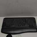 SABLUTE Ergonomic Wireless Keyboard and Mouse Combo - Wave Keyboard with Soft Leather Wrist Rest, Resistant Keys, RGB Backlit Rechargeable Set for PC/Mac/Chromebook (Black)