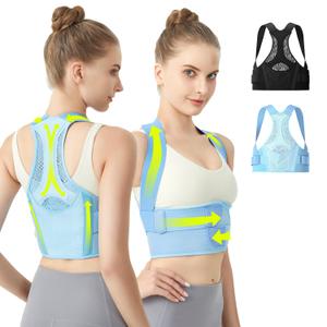Posture Corrector for Women - Lightweight and Breathable Back Brace for Pain Relief, Rounded Shoulders and Hunchback, Compact & Portable with Fashionable Design, Invisible Under Clothes Blue XL