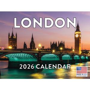 London Calendar 2026 England Monthly Wall Calender 12 Month | American Made In The USA