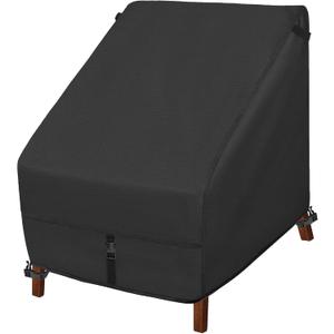 Porch Shield Patio Chair Covers - Waterproof Outdoor Lounge Deep Seat Adirondack Chair Cover - 34W x 37D x 36H inch, Black