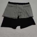 2 Packs Men Pocket Underwear Boxer Panties Travel Briefs with Secret Hidden Pocket for Men (Medium, Black and Gray)
