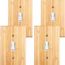 4PC Solid Wood Light Switch Plate Quality Wood Raw Switch Plate Decorative Wall Plate Light Switch Cover Bamboo Single Toggle Wooden