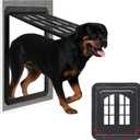 Large Pet Screen Door, 13 x 17 inches, Magnetic Self-Closing Dog Cat Door with 4-Way Entry, Black (Large)