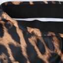 Women's Satin High Waist Hidden Elasticized Waistband Flared Casual A Line Midi Skirt (Cheetah Print, Small) (Brown, S)