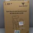 Vaunn Medical Deluxe Spa Shower Chair with Arms and Back, Bath Seat for Seniors, 350 lbs Max Weight, White With Light Gray Arms