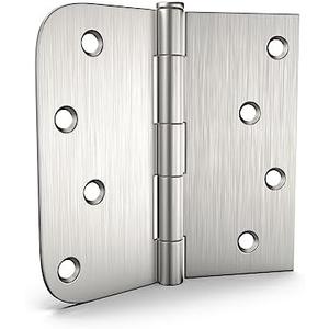 Goldenwarm 6 Pack Brushed Nickel Door Hinges 4x4 Inch With Square & Round Corners - Satin Nickel Iron