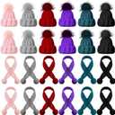 Bencailor 24 Pcs Mini Christmas Knitting Hats and Mini Christmas Scarf Set Knitting Doll Hat Scarf Santa Knit Hat Tree Ornaments for DIY Craft Art Doll Decoration (Multicolor)